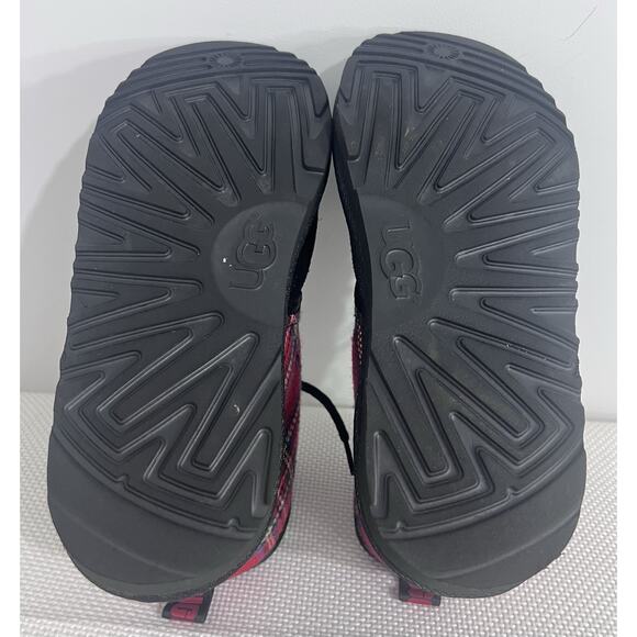 UGG Neumel Chukka Boots Womens US 6 Suede Wool Fur Black Red Blue Green Plaid - Picture 10 of 10